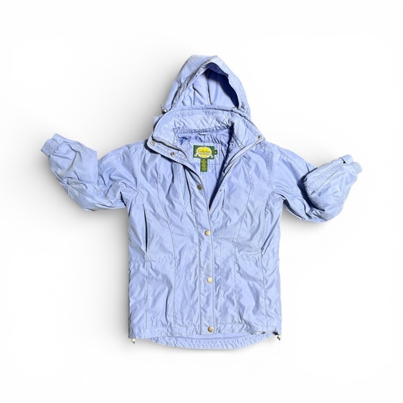 Cabelas Womens Light Blue Hooded Full Zip Waterproof Jacket Size Medium - Picture 2 of 16